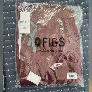 Figs - Burgundy M Yola High Waisted Bottoms NWT
